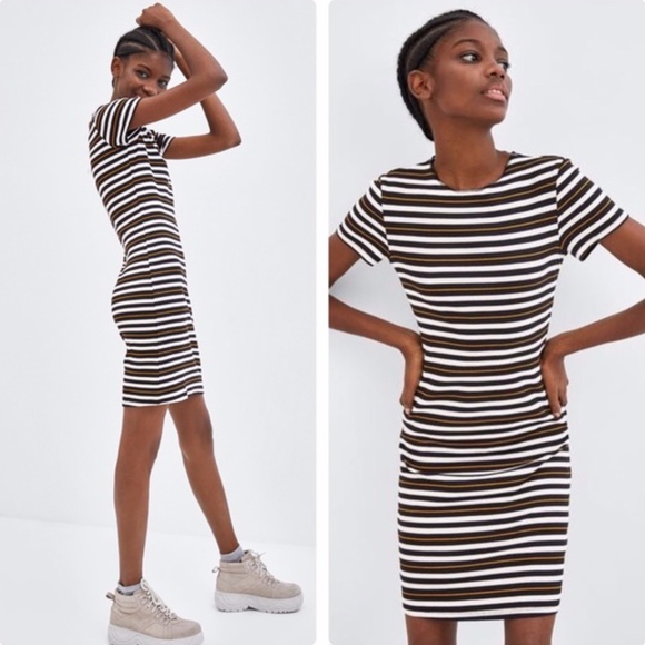 Zara | Dresses | Zara Striped Ribbed 